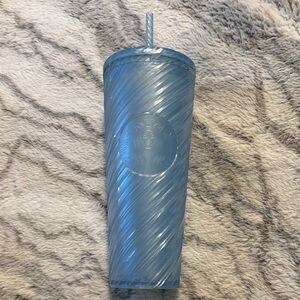 Starbucks Light Blue Textured Tumbler with Straw